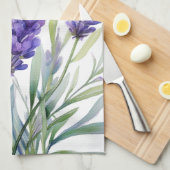 Linge De Cuisine Fleurs de lavande aquarelle (Quart Plié)