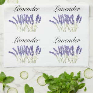 Linge De Cuisine Fleurs de lavande herbes d'aquarelle violet chic