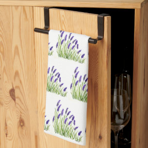 Linge De Cuisine Fleurs de lavande herbes d'aquarelle violet chic