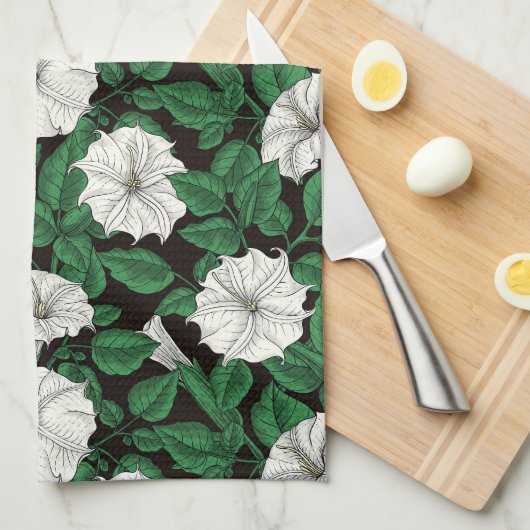 Linge De Cuisine Fleurs de lune 2 (Quart Plié)