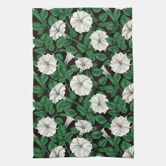 Linge De Cuisine Fleurs de lune 2 (Vertical)