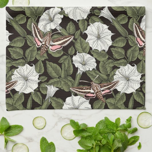 Linge De Cuisine Fleurs de lune et sphinx Mois (Plié)