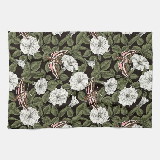 Linge De Cuisine Fleurs de lune et sphinx Mois (Horizontal)