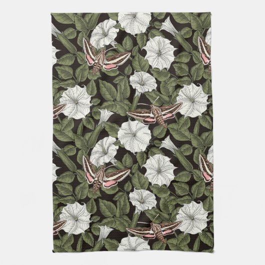 Linge De Cuisine Fleurs de lune et sphinx Mois (Vertical)