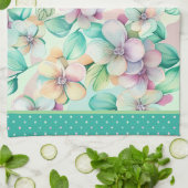 Linge De Cuisine Fleurs de magnolia pastel (Plié)