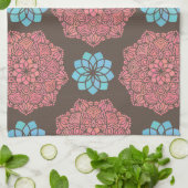 Linge De Cuisine Fleurs de Mandala colorées (Plié)
