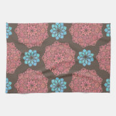 Linge De Cuisine Fleurs de Mandala colorées (Horizontal)