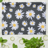 Linge De Cuisine Fleurs de marguerite blanche classique Botanique (Plié)