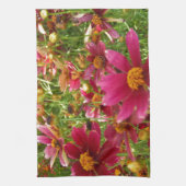 Linge De Cuisine Fleurs de marguerite rose et jaune brillantes (Vertical)