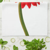 Linge De Cuisine Fleurs de marguerite rouge de Gerber (Plié)