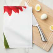 Linge De Cuisine Fleurs de marguerite rouge de Gerber (Quart Plié)