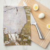 Linge De Cuisine Fleurs de marguerites de cueillette d'enfants anti (Quart Plié)