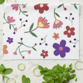 Linge De Cuisine fleurs de motif- (Plié)
