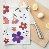 Linge De Cuisine fleurs de motif- (Quart Plié)