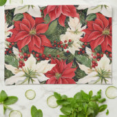 Linge De Cuisine Fleurs de Noël (Plié)