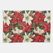 Linge De Cuisine Fleurs de Noël (Horizontal)