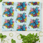 Linge De Cuisine Fleurs de papillon bleu Dragon (Plié)