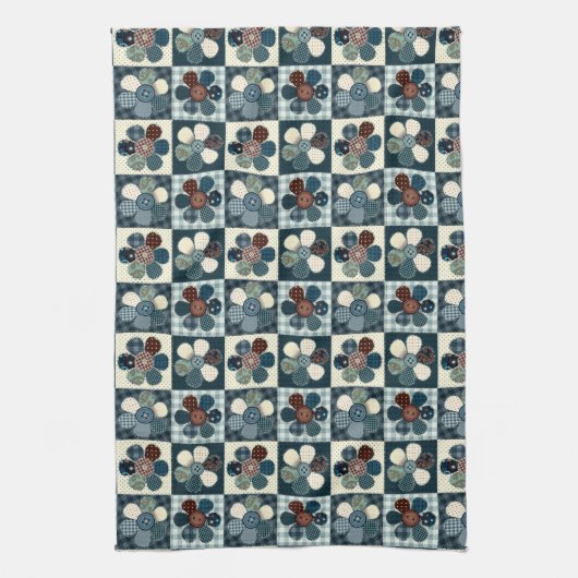 Linge De Cuisine Fleurs de Patchwork Pays (Vertical)