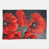 Linge De Cuisine Fleurs de pavot rouge (Horizontal)