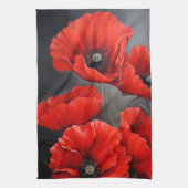 Linge De Cuisine Fleurs de pavot rouge (Vertical)