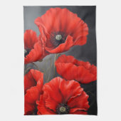 Linge De Cuisine Fleurs de pavot rouge (Vertical)