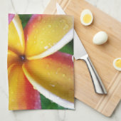 Linge De Cuisine Fleurs de Plumeria de Maui Hawaï (Quart Plié)