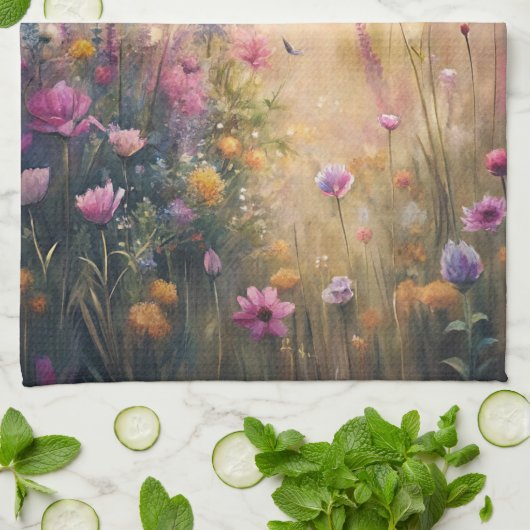 Linge De Cuisine Fleurs de prairie (Plié)