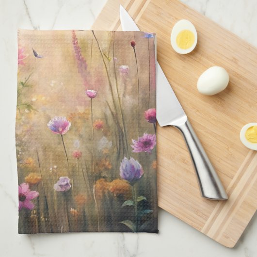 Linge De Cuisine Fleurs de prairie (Quart Plié)