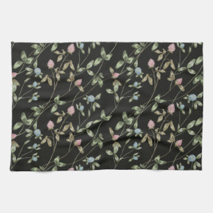 Linge De Cuisine Fleurs de prairie trèfle imprimés maison de campag