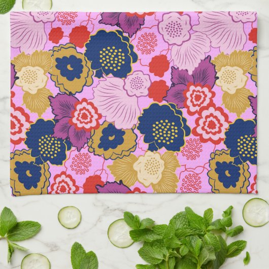 Linge De Cuisine Fleurs de printemps (Plié)