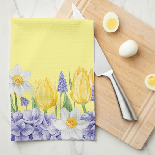 Linge De Cuisine Fleurs de printemps (Quart Plié)