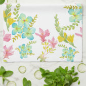 Linge De Cuisine Fleurs de printemps aquarelle  (Plié)