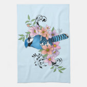 Linge De Cuisine Fleurs de printemps bleu Jay (Vertical)
