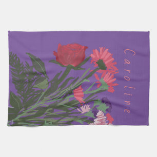 Linge De Cuisine Fleurs de printemps colorées et jolies + Nom perso