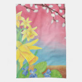 Linge De Cuisine Fleurs de printemps - Daffodiles, Saule, Violets (Vertical)