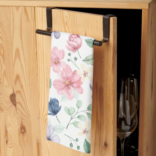 Linge De Cuisine Fleurs de printemps et Motif Feuille (Pliage en tiers)
