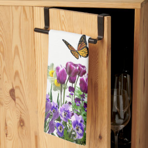 Linge De Cuisine Fleurs de printemps Tulipes Jonquilles Saisonnier