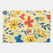 Linge De Cuisine Fleurs de rayonne et papillon (Horizontal)