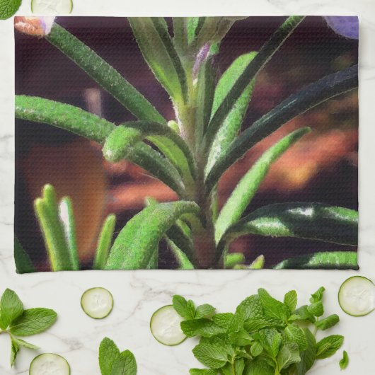 Linge De Cuisine Fleurs de romarin (Plié)