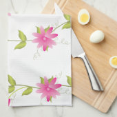 Linge De Cuisine Fleurs De Rose (Quart Plié)