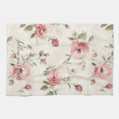 Linge De Cuisine Fleurs de roses roses (Horizontal)