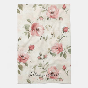 Linge De Cuisine Fleurs de roses roses
