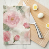 Linge De Cuisine Fleurs de roses roses romantiques (Quart Plié)