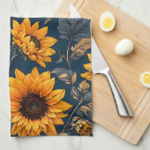 Linge De Cuisine Fleurs de soleil (Quart Plié)