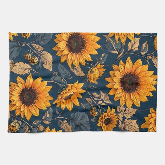Linge De Cuisine Fleurs de soleil (Horizontal)