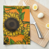 Linge De Cuisine Fleurs de soleil (Quart Plié)