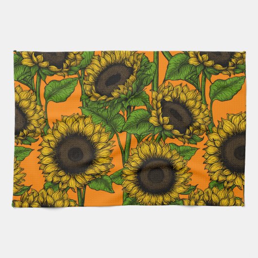 Linge De Cuisine Fleurs de soleil (Horizontal)