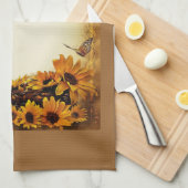 Linge De Cuisine Fleurs de soleil (Quart Plié)