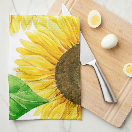 Linge De Cuisine Fleurs de soleil (Quart Plié)