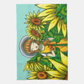 Linge De Cuisine Fleurs de soleil (Vertical)